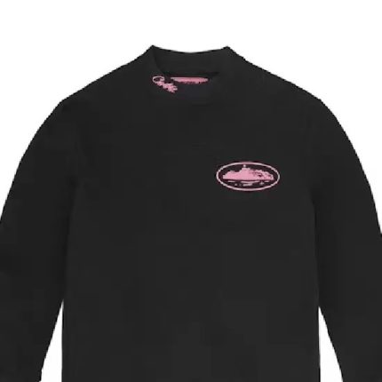 Cortiez Black Alcatraz Waffle Sweatshirt Pink Logo