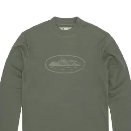 Cortiez Alcatraz Tonal Khaki Waffle Sweatshirt