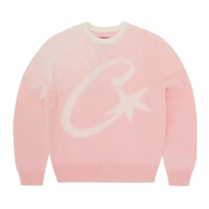 Pink Cortiez C Star Gradient Mohair Knit Sweatshirt