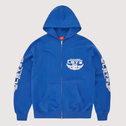 Corteiz Gasolina Double Zip Hoodie Royal Blue