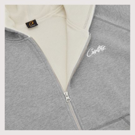 Corteiz Hmp Thermal ZIip Hoodie Heather Grey