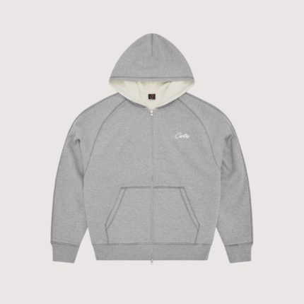 Corteiz Hmp Thermal ZIip Hoodie Heather Grey